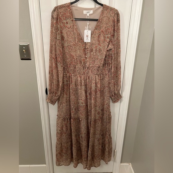 NWT Lucky Brand Size L Large Boho Tiered Maxi Dress - Picture 3 of 6